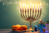 ילדי הגנים מדליקים את האור בחנוכה