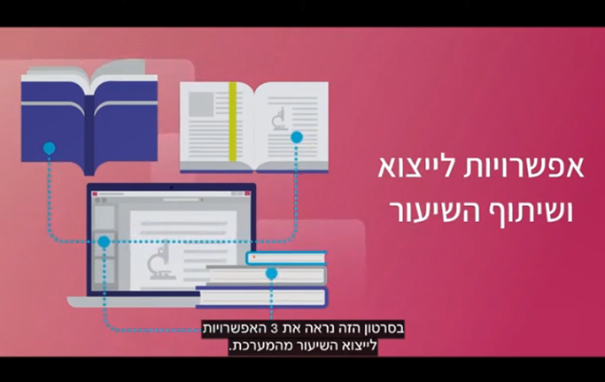 שיתוף וייצוא השיעור שלי
